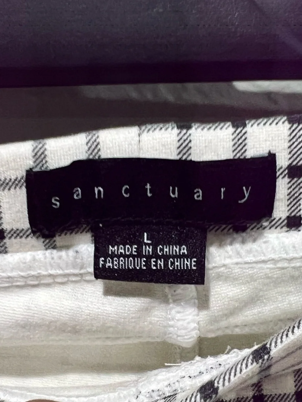 Sanctuary Black and White Windowpane Pants Size L EUC Pull On Pants Office